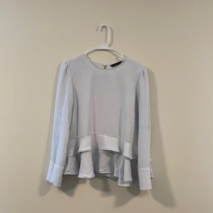 COPY - ZARA White Long Sleeve Ruffled Top